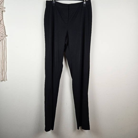 Lafayette 148 New York black straight leg Pants Size 10 Office Lightweight - Picture 1 of 6